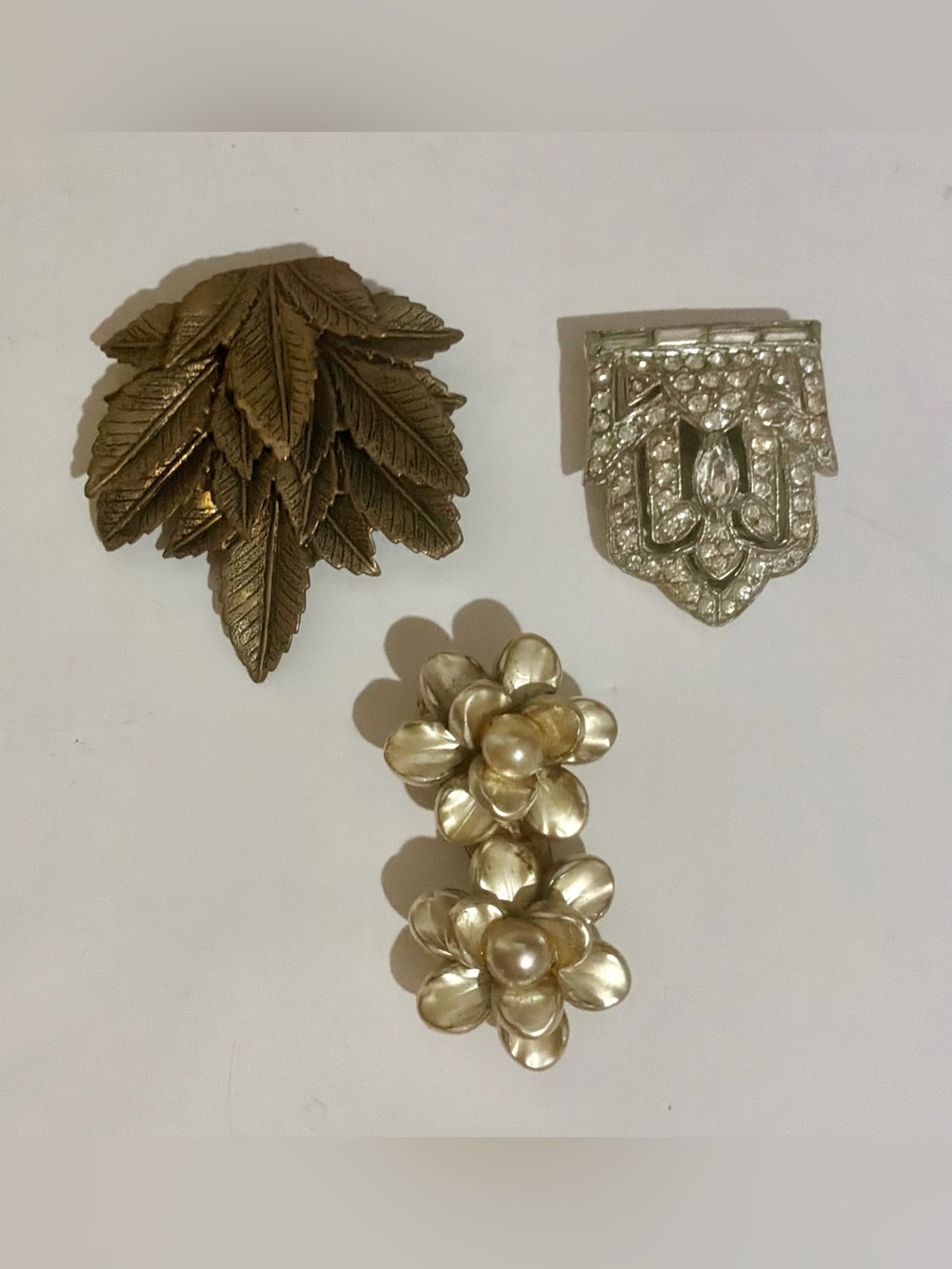 3 vintage dress clips